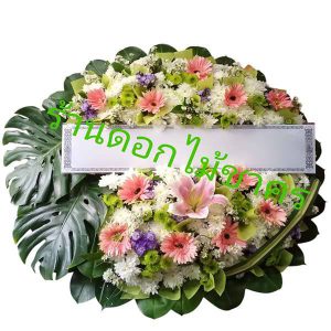 M19 พวงหรีดดอกไม้สด