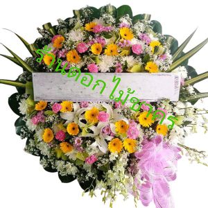 L03 พวงหรีดดอกไม้สด