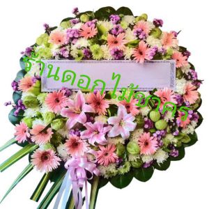 XL04 พวงหรีดดอกไม้สด